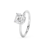 Asscher Hidden Halo Lab Grown Diamond Engagement Ring