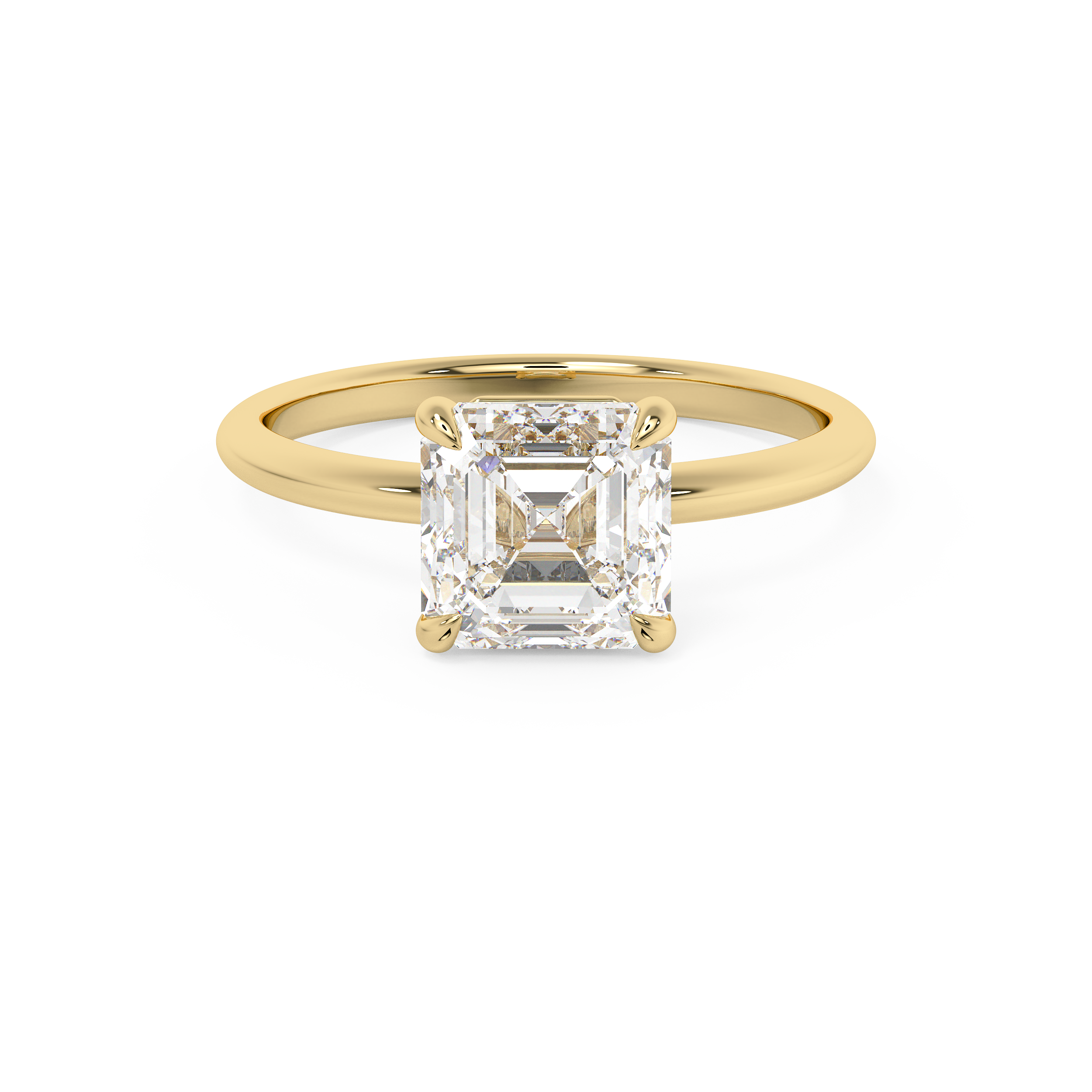 Asscher Solitaire Lab Grown Diamond Engagement Ring