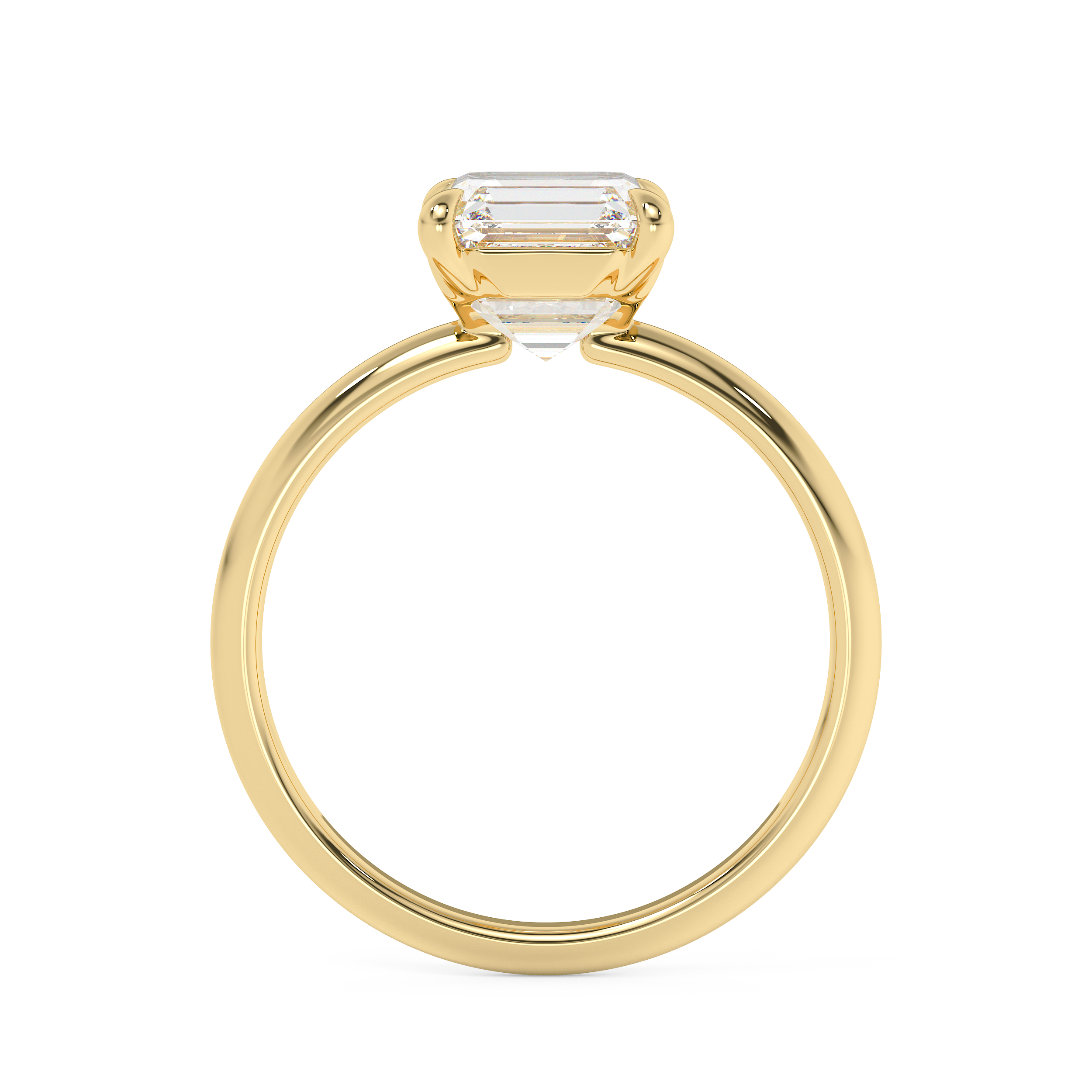 Asscher Solitaire Lab Grown Diamond Engagement Ring