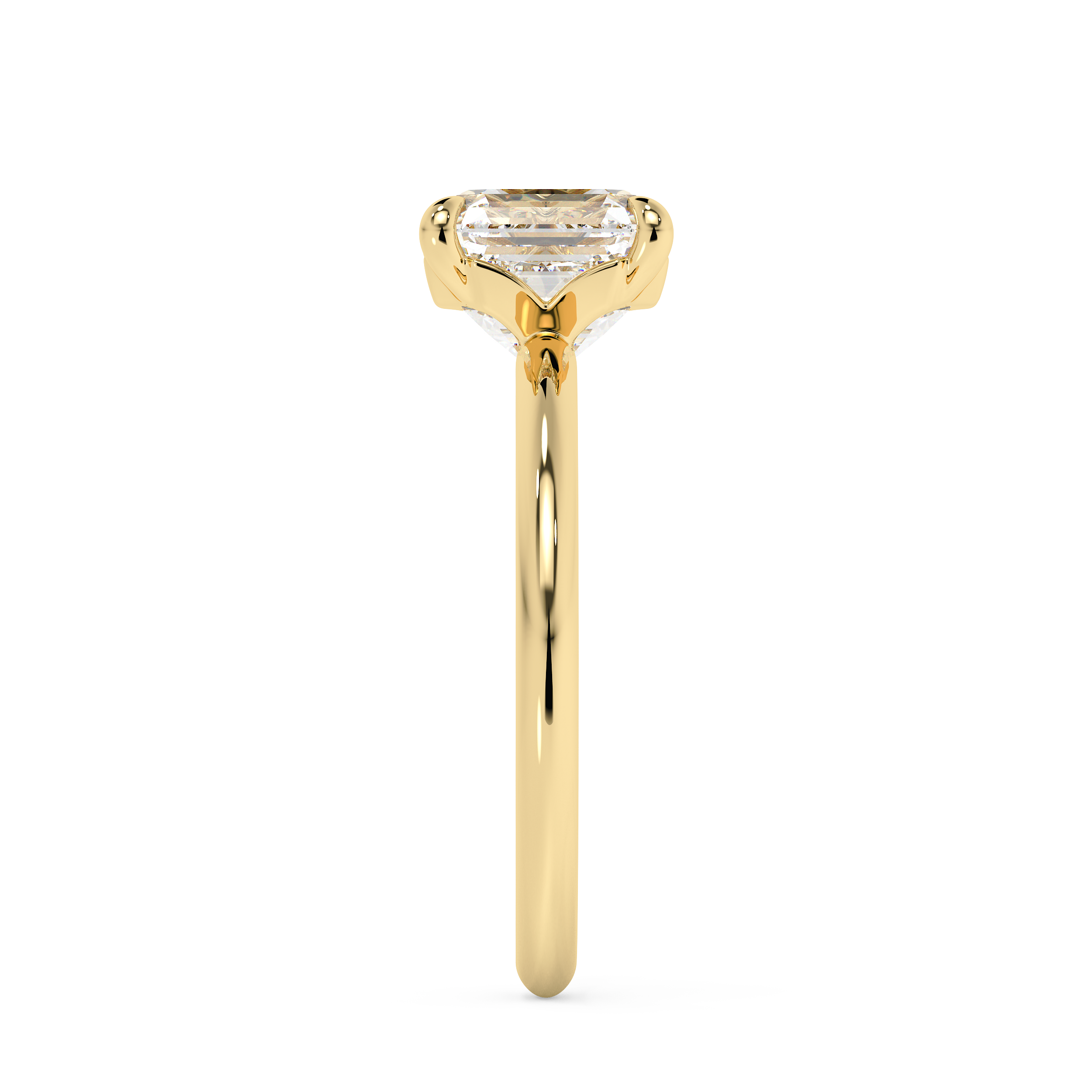 Asscher Solitaire Lab Grown Diamond Engagement Ring