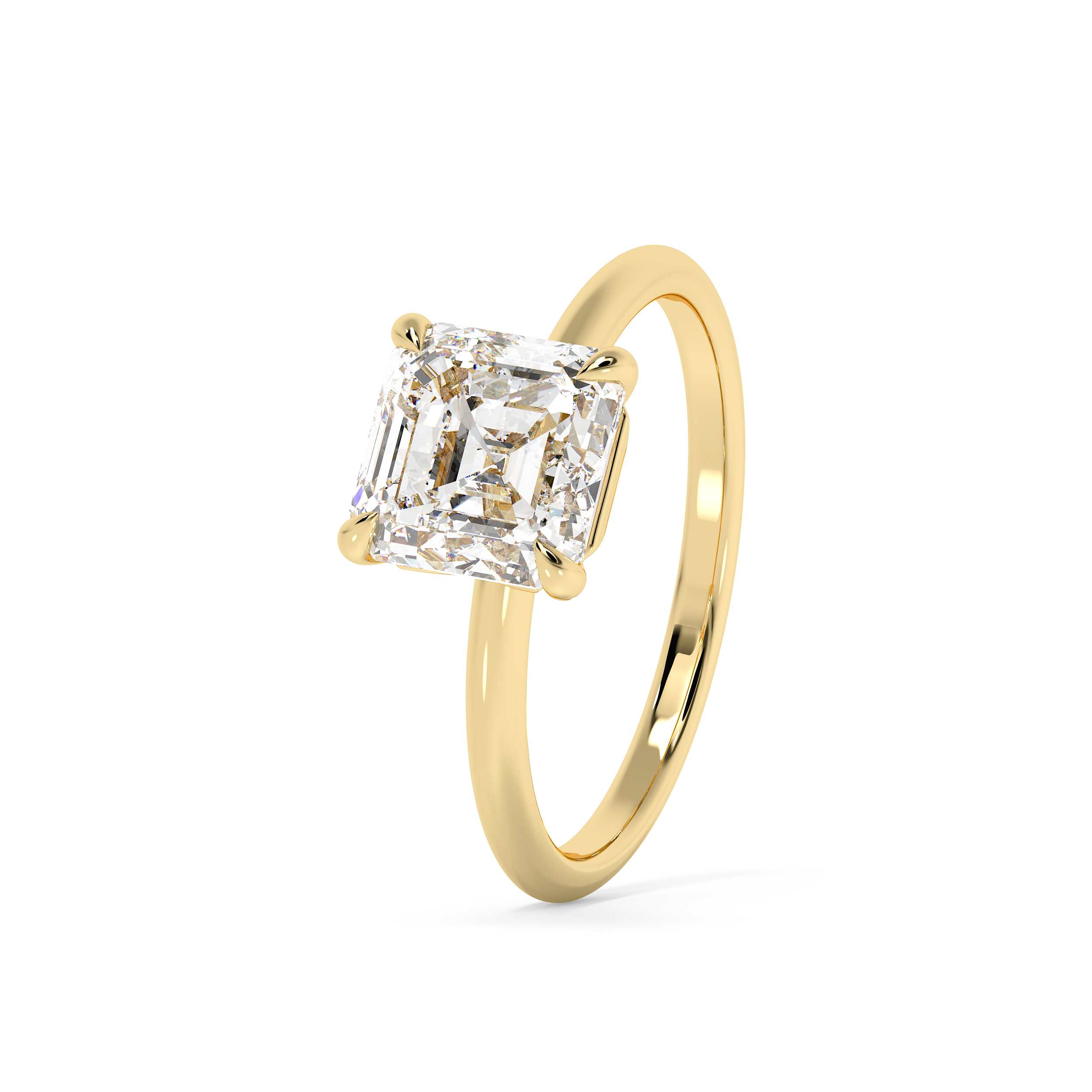 Asscher Solitaire Lab Grown Diamond Engagement Ring
