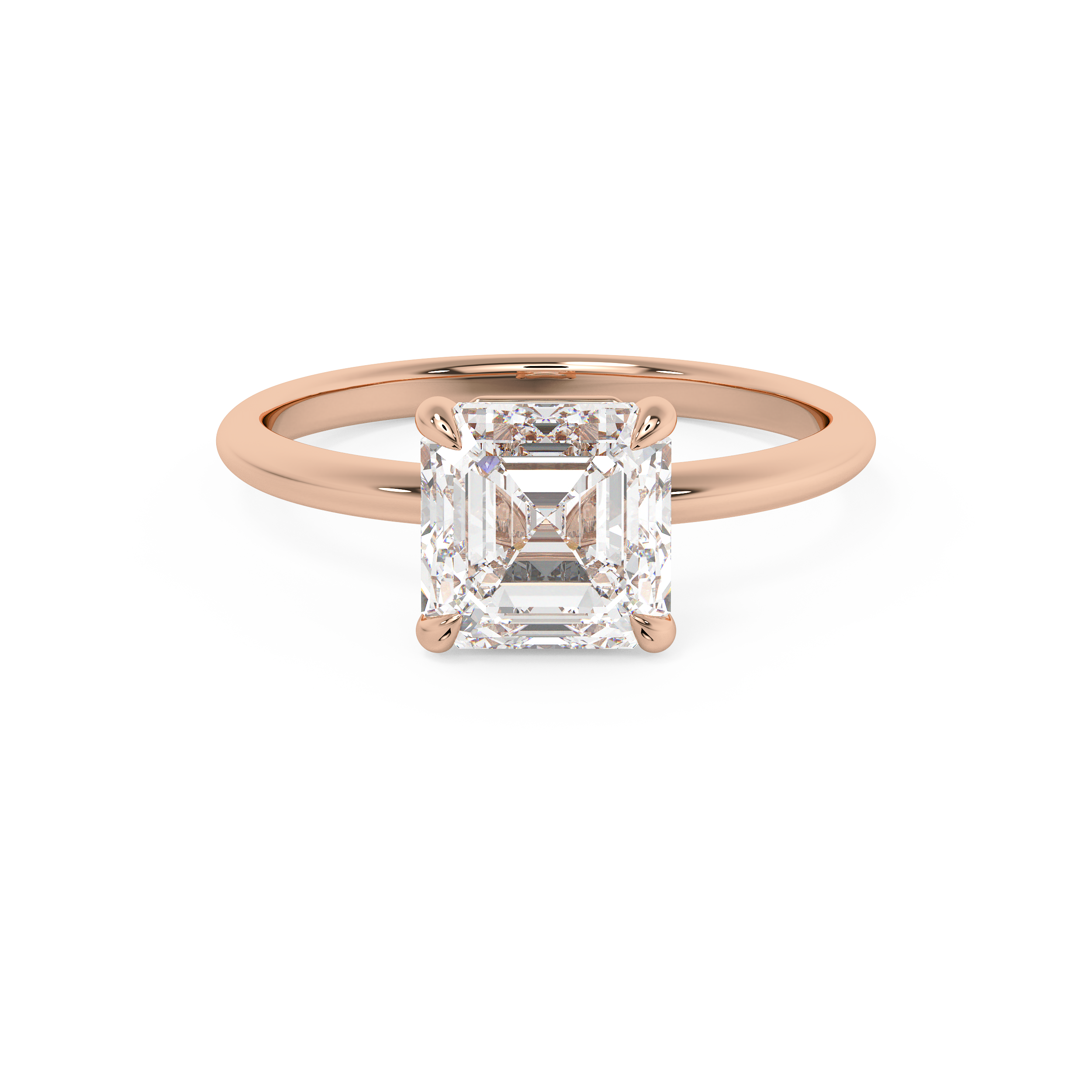 Asscher Solitaire Lab Grown Diamond Engagement Ring