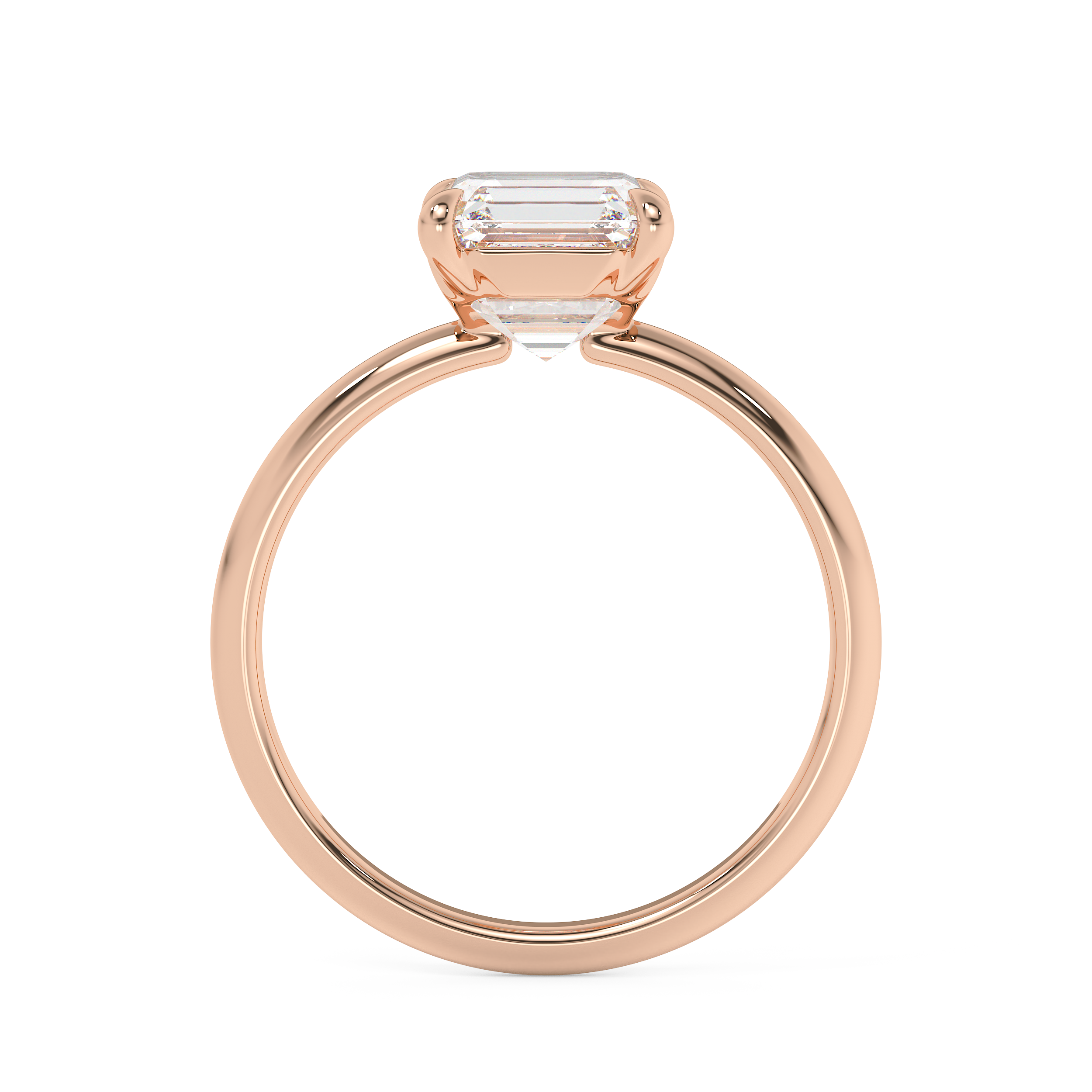Asscher Solitaire Lab Grown Diamond Engagement Ring