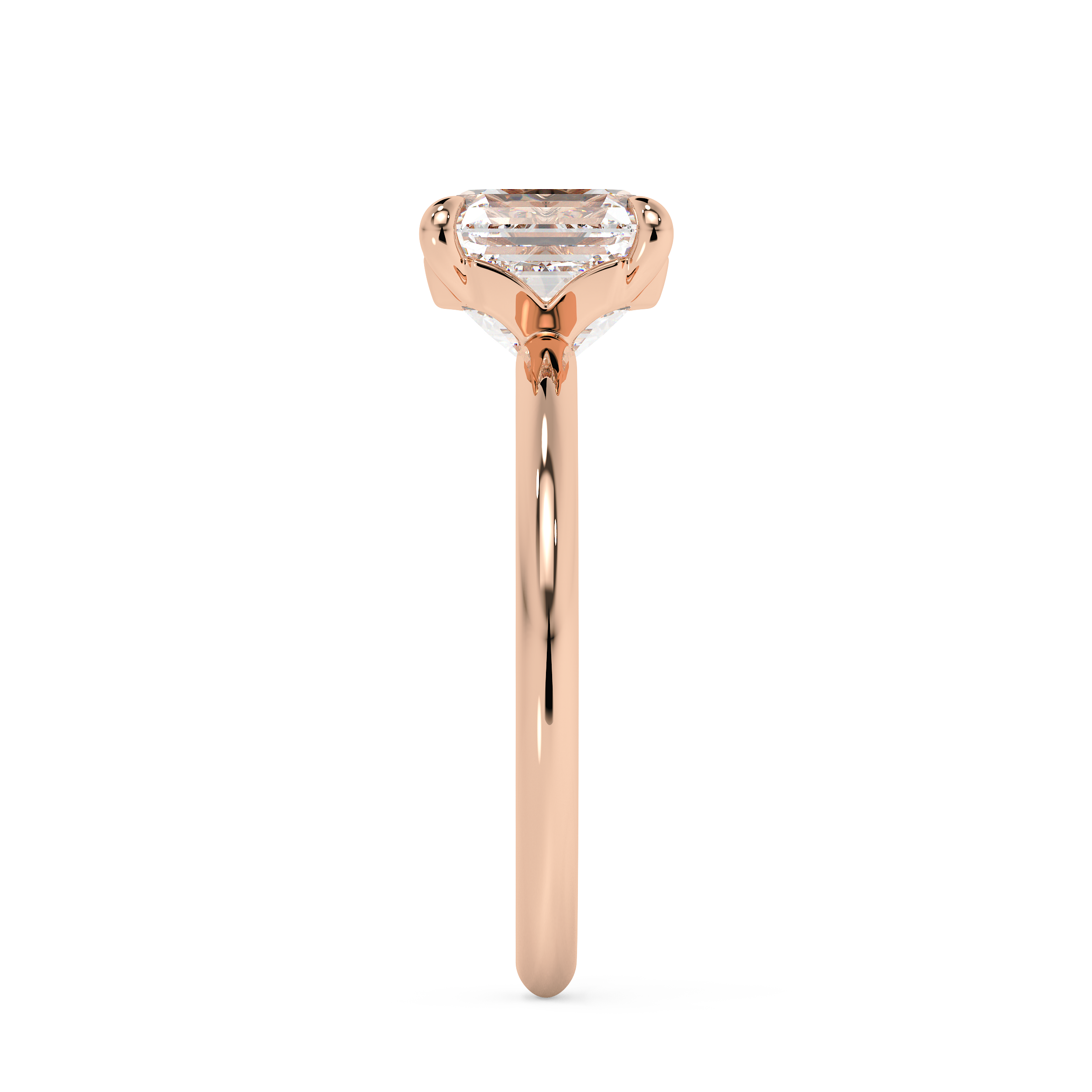 Asscher Solitaire Lab Grown Diamond Engagement Ring