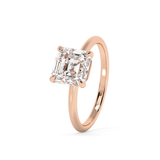 Asscher Solitaire Lab Grown Diamond Engagement Ring