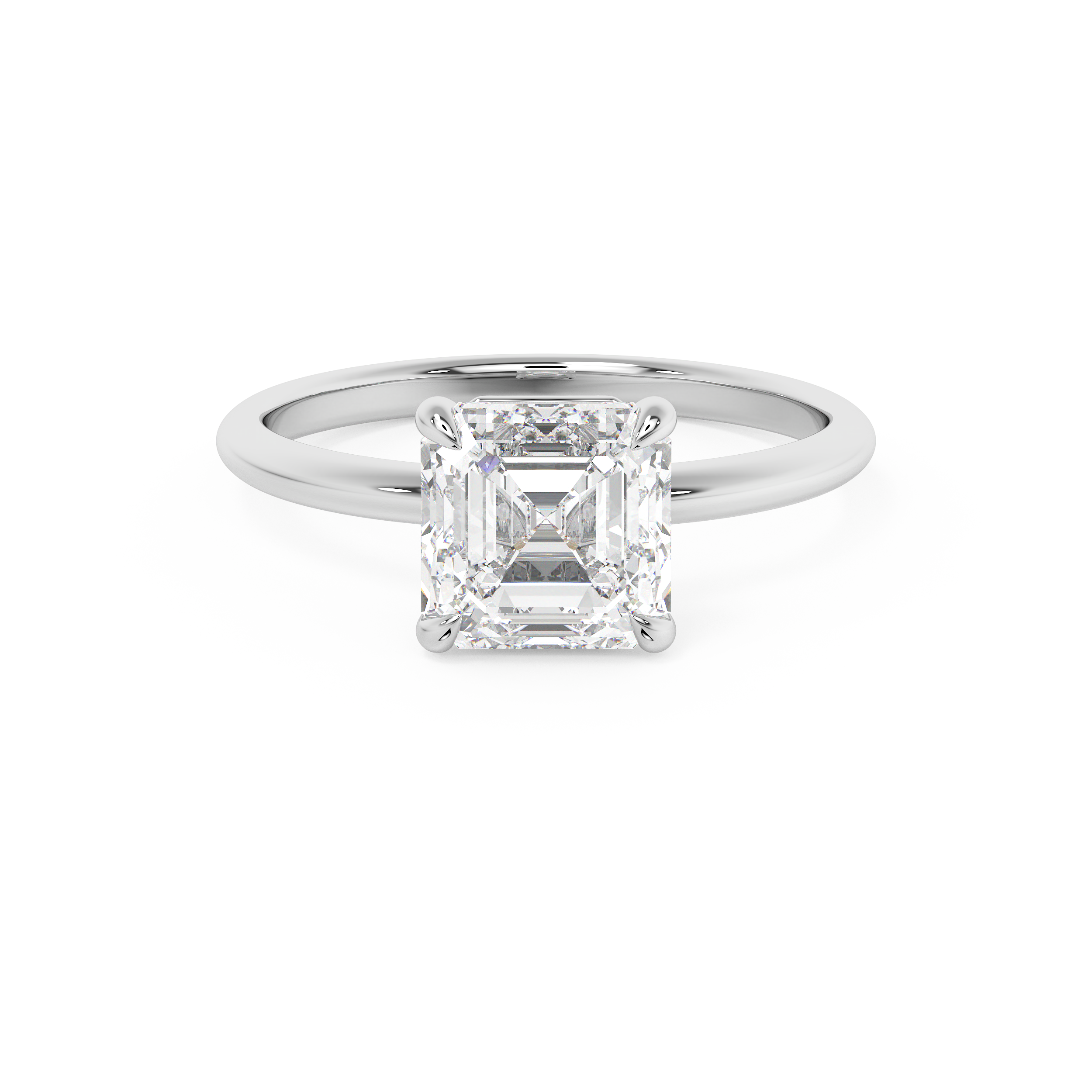 Asscher Solitaire Lab Grown Diamond Engagement Ring