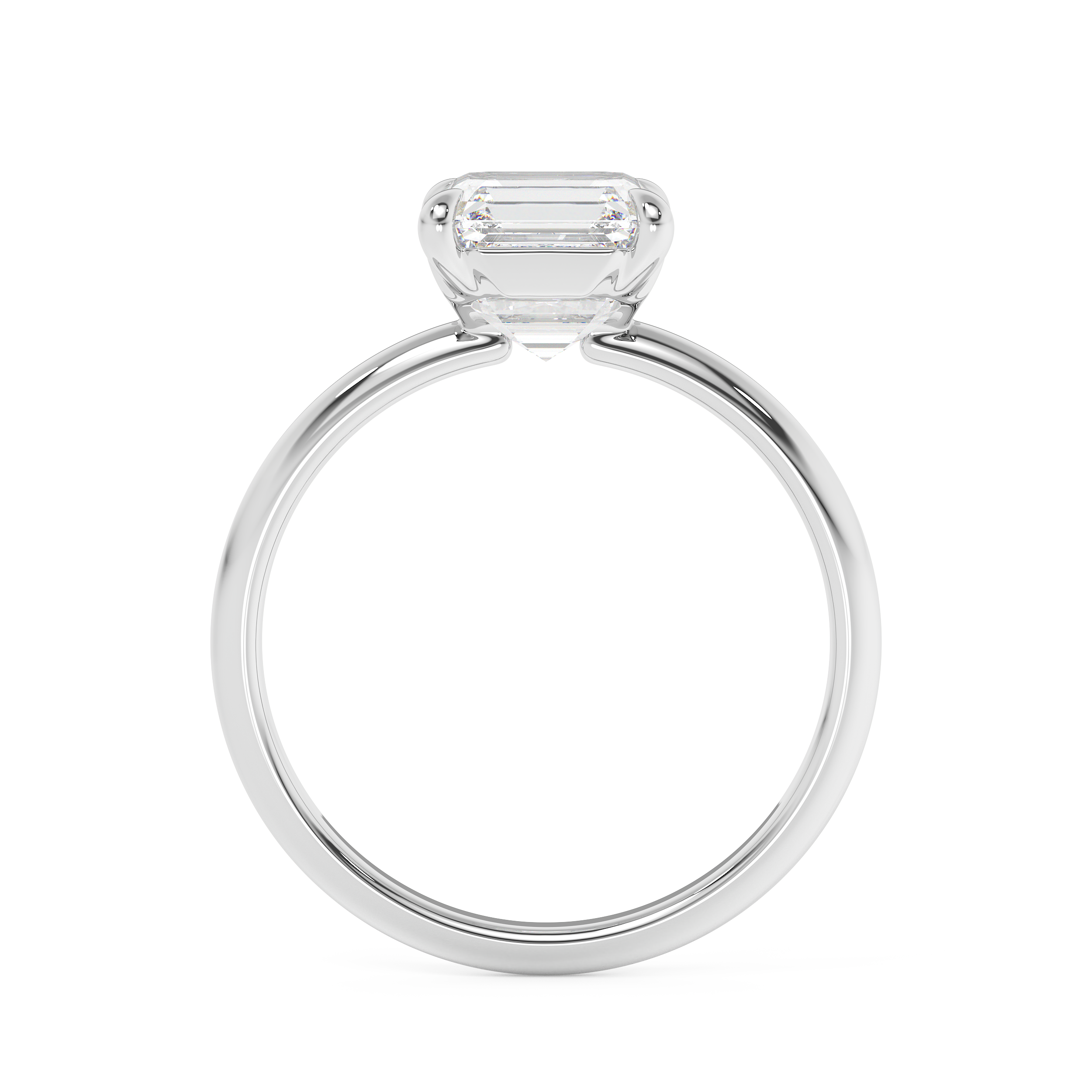 Asscher Solitaire Lab Grown Diamond Engagement Ring