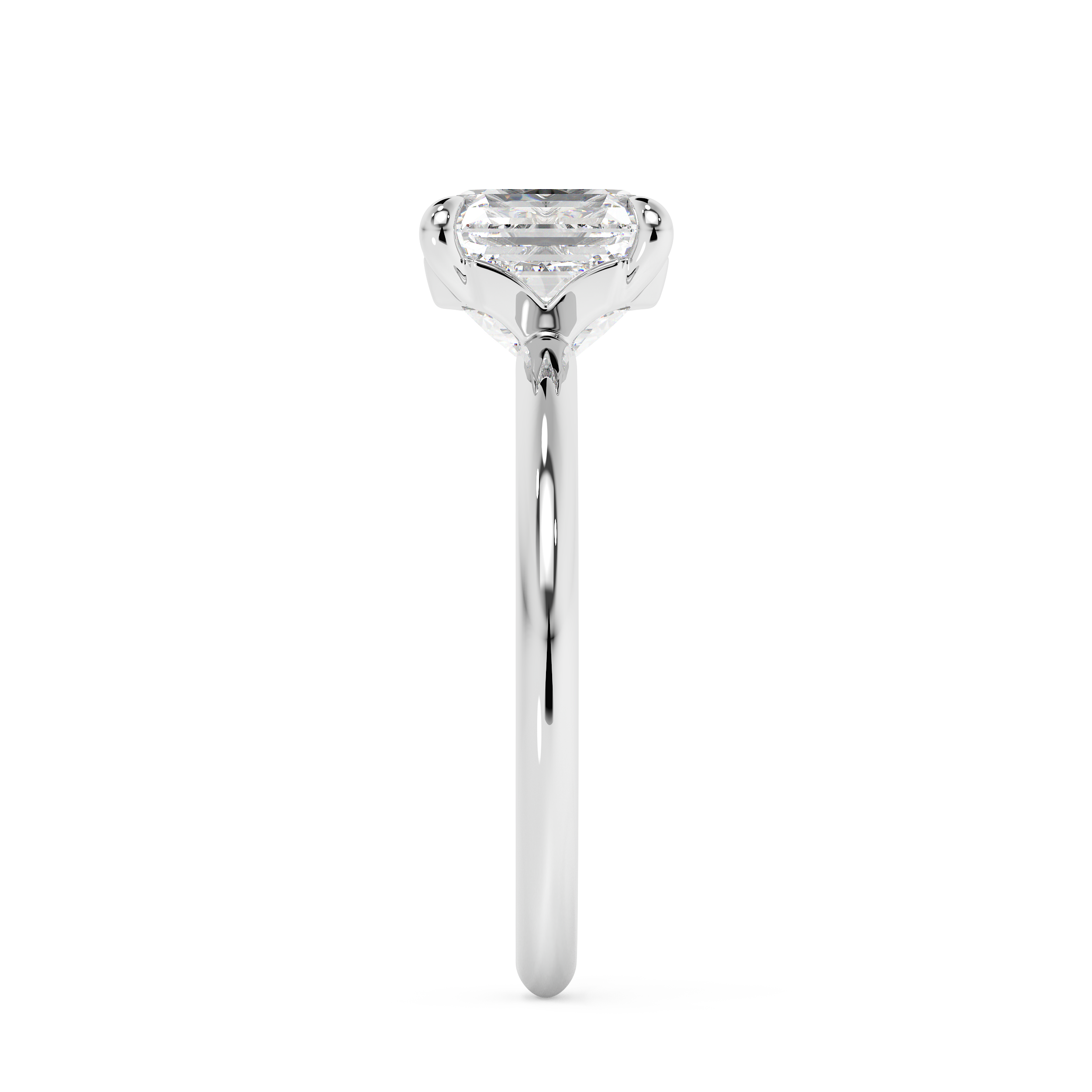 Asscher Solitaire Lab Grown Diamond Engagement Ring