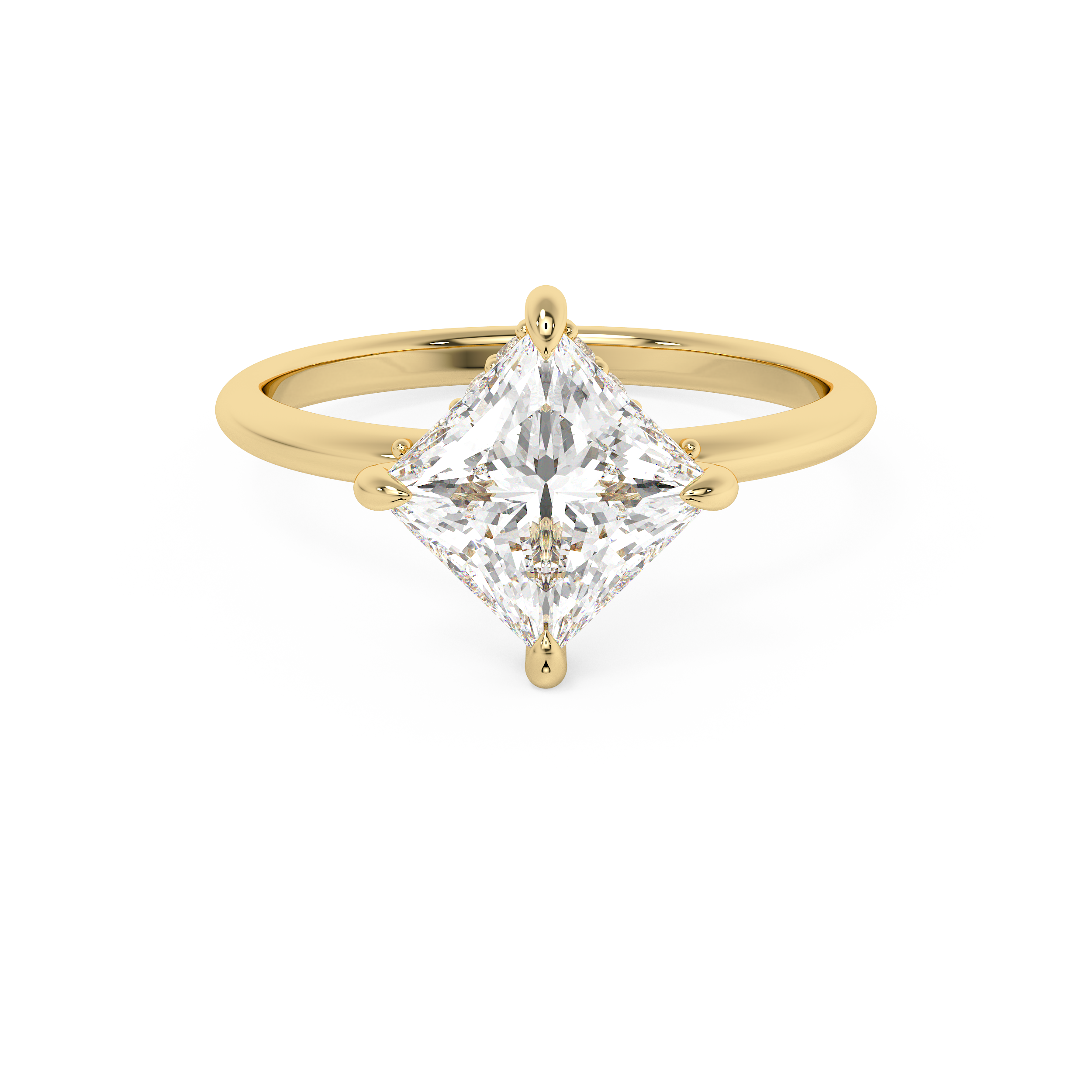 East West Princess Hidden Halo Lab Grown Diamond Engagement Ring