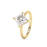 East West Princess Hidden Halo Lab Grown Diamond Engagement Ring