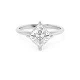 East West Princess Hidden Halo Lab Grown Diamond Engagement Ring