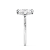 East West Princess Hidden Halo Lab Grown Diamond Engagement Ring