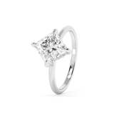 East West Princess Hidden Halo Lab Grown Diamond Engagement Ring