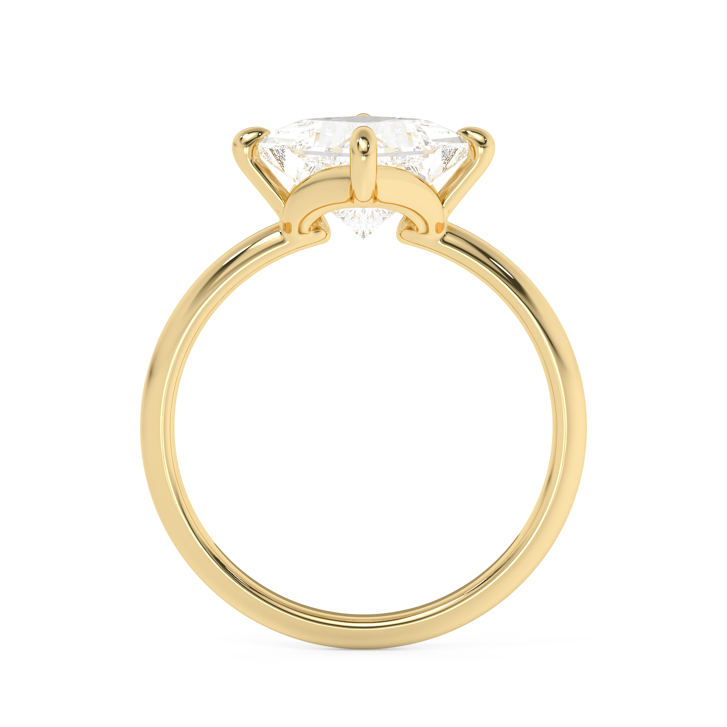East West Princess Solitaire Lab Grown Diamond Engagement Ring