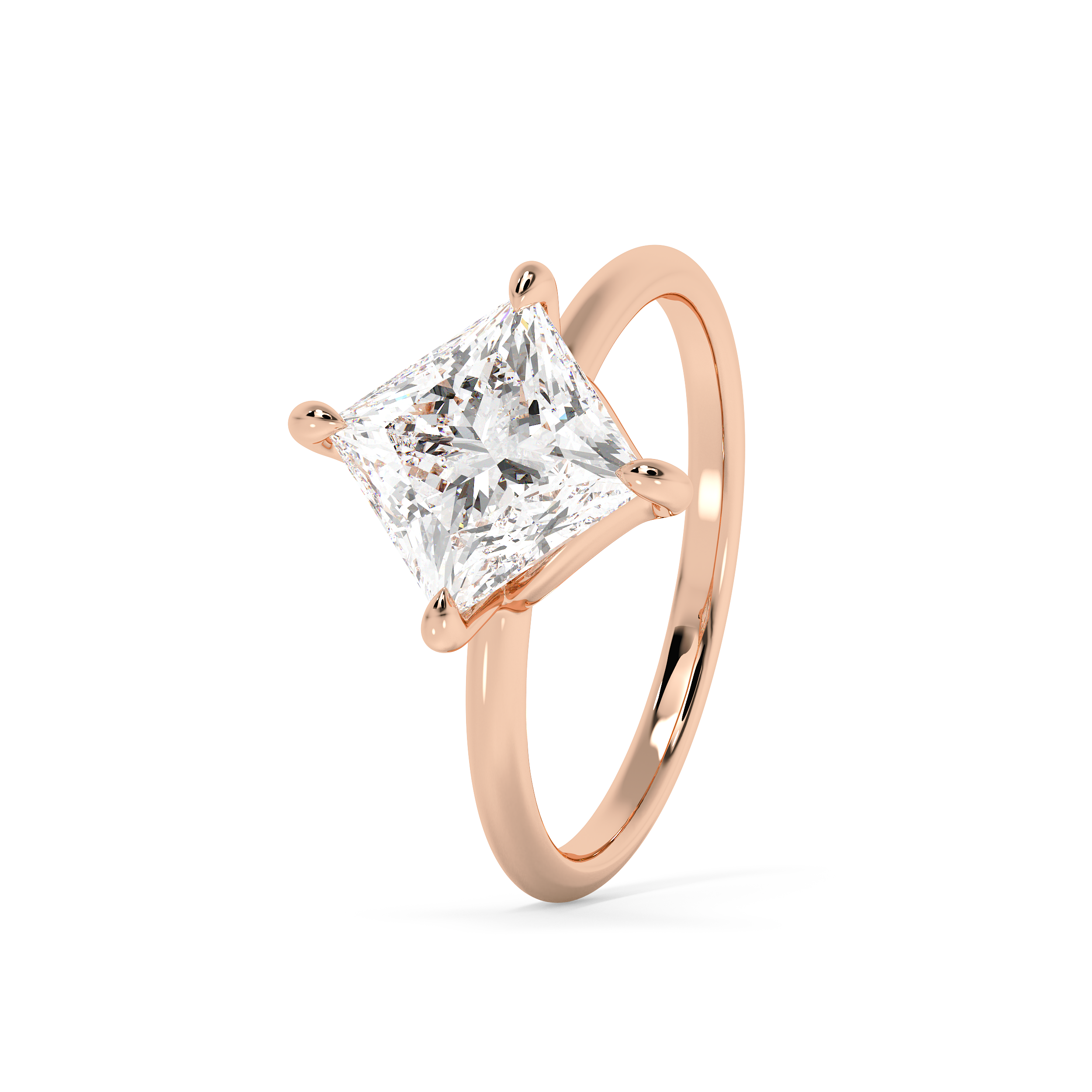 East West Princess Solitaire Lab Grown Diamond Engagement Ring