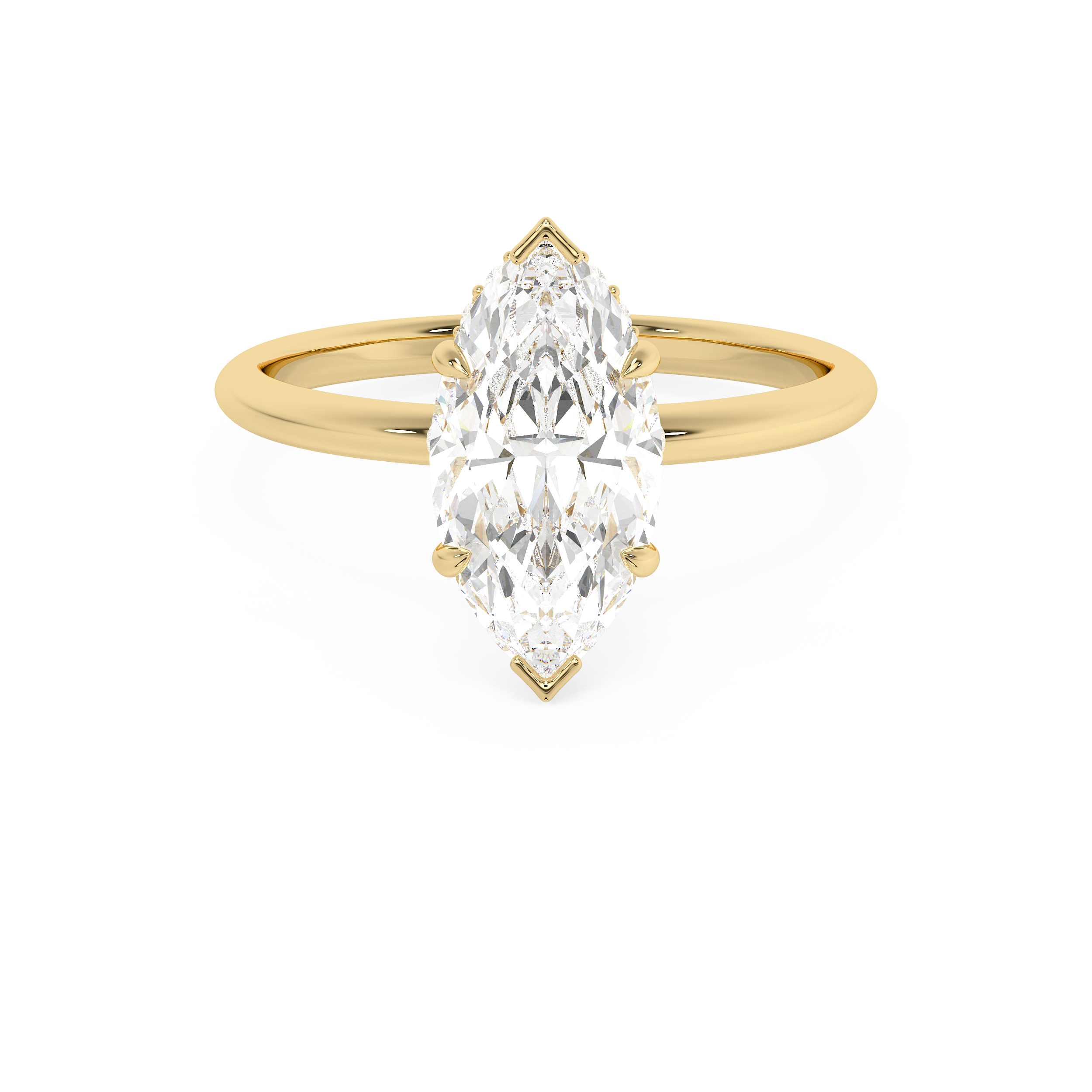 Marquise Hidden Halo Lab Grown Diamond Engagement Ring