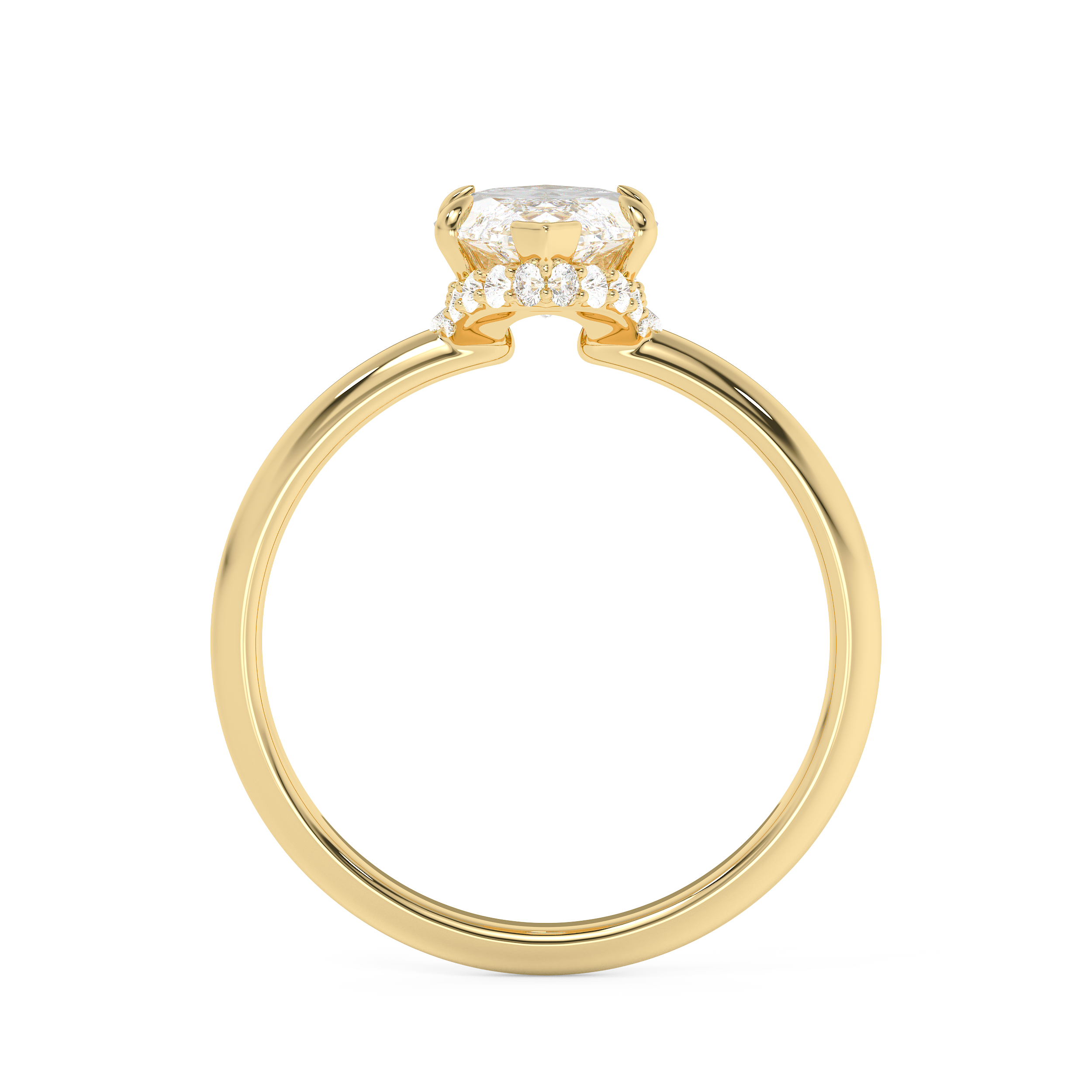Marquise Hidden Halo Lab Grown Diamond Engagement Ring