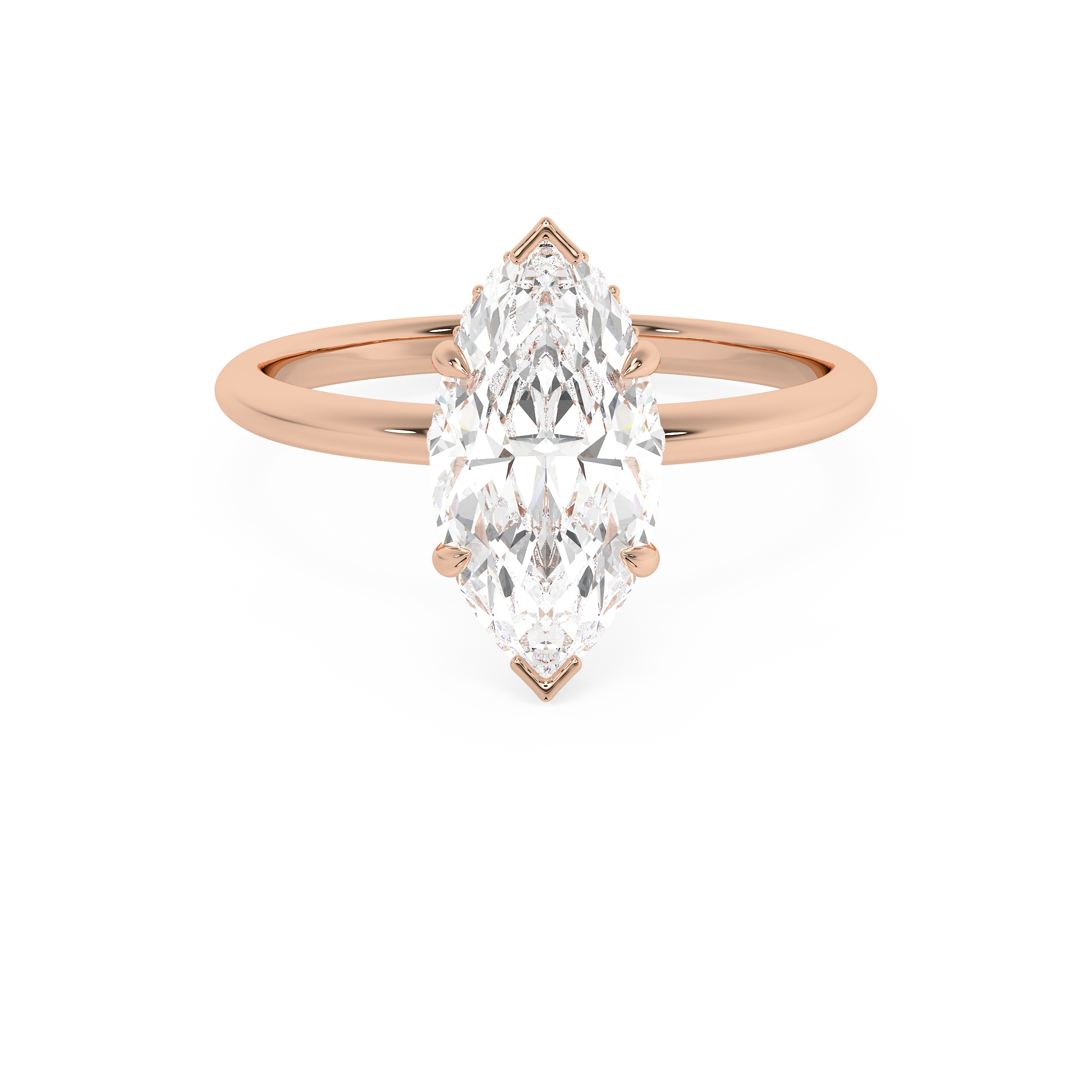 Marquise Hidden Halo Lab Grown Diamond Engagement Ring