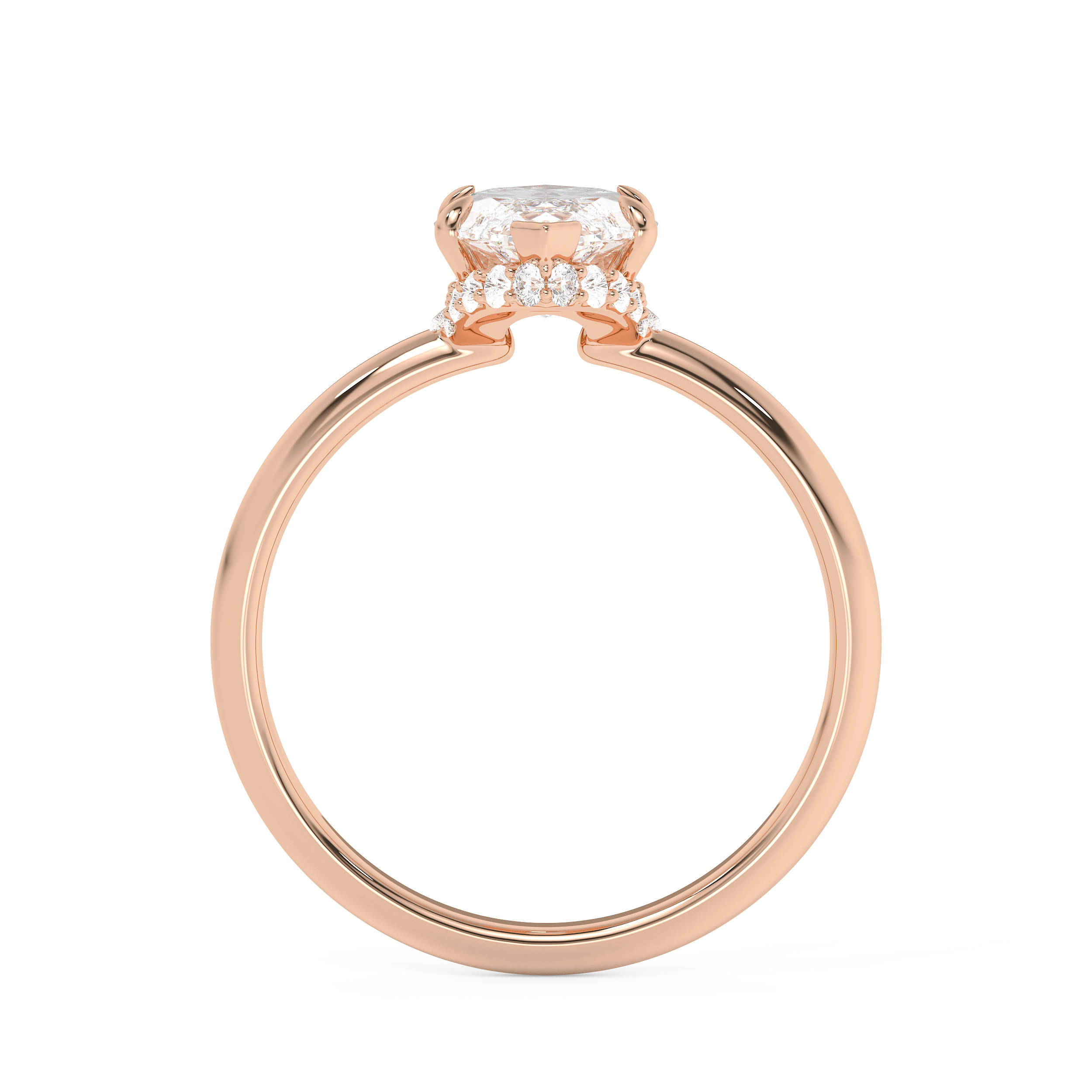 Marquise Hidden Halo Lab Grown Diamond Engagement Ring