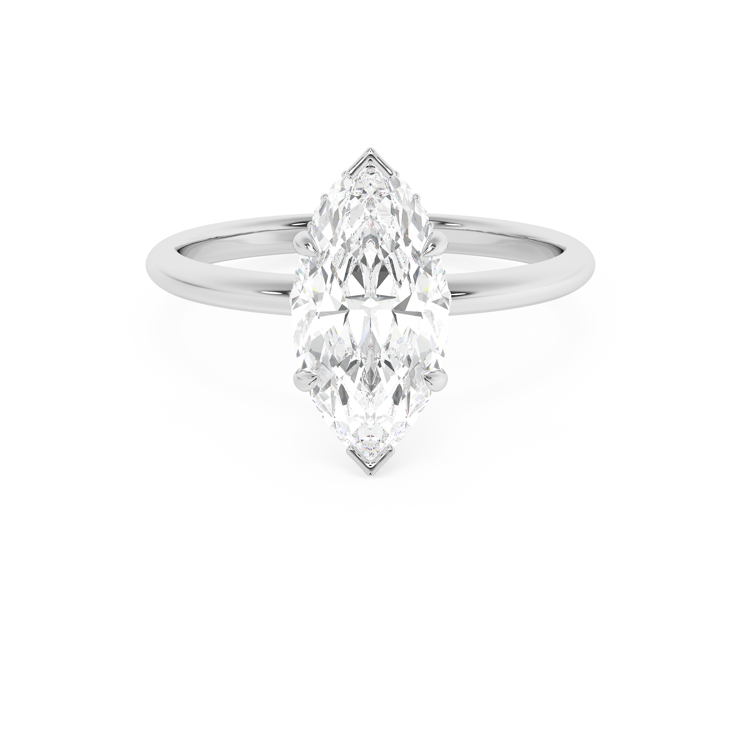 Marquise Hidden Halo Lab Grown Diamond Engagement Ring