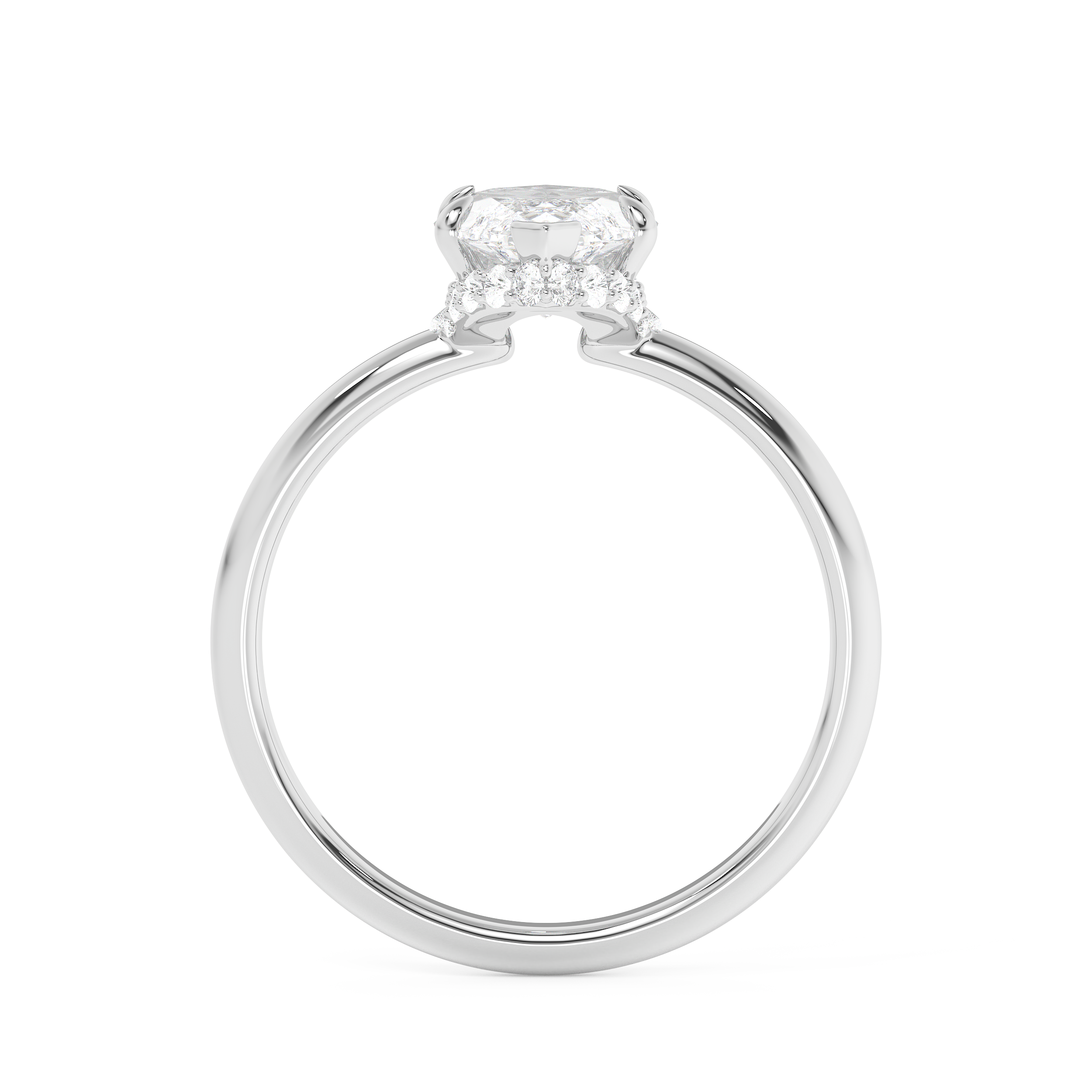 Marquise Hidden Halo Lab Grown Diamond Engagement Ring