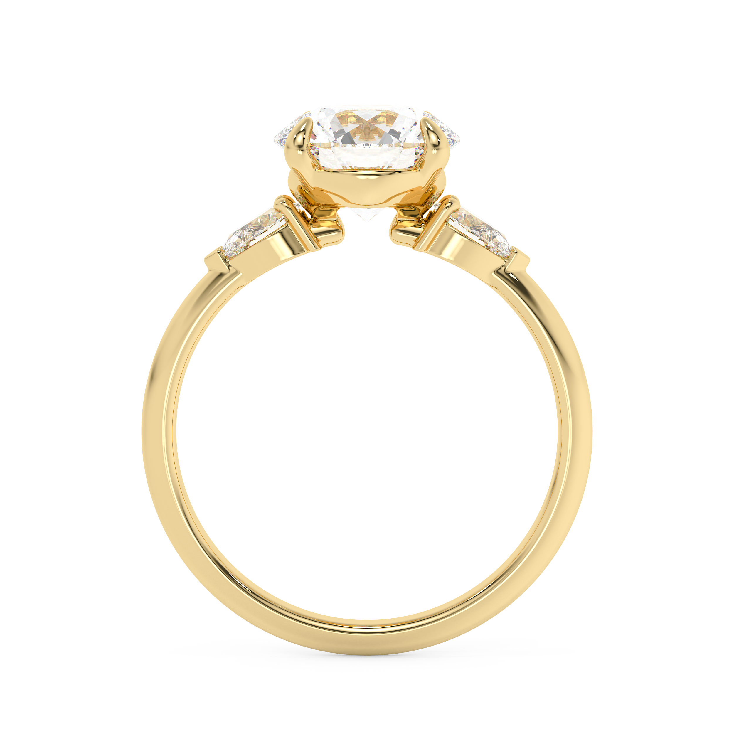 Round Three Stone Lab Grown Diamond Engagement Ring