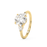 Round Three Stone Lab Grown Diamond Engagement Ring