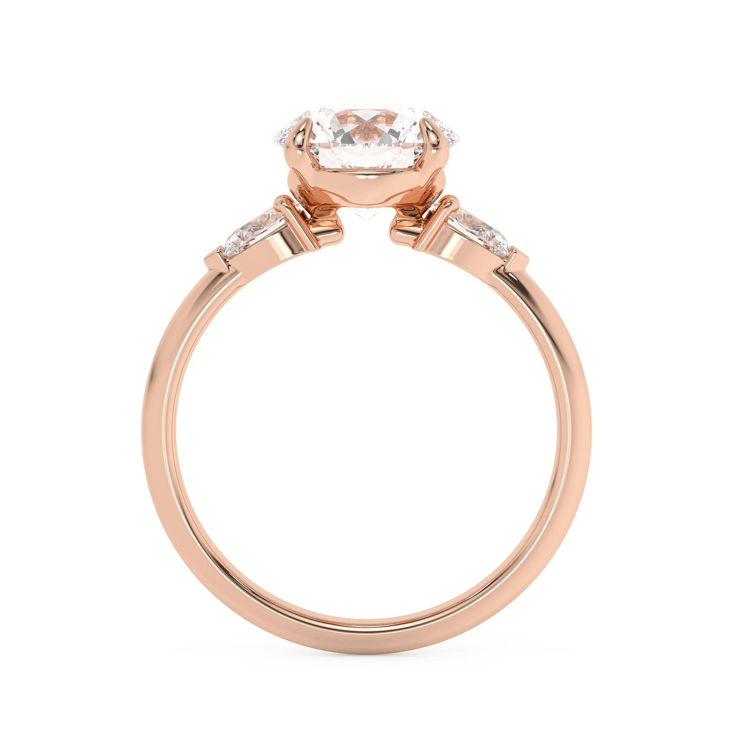 Round Three Stone Lab Grown Diamond Engagement Ring