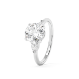 Round Three Stone Lab Grown Diamond Engagement Ring
