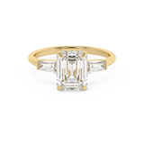 Emerald Three Stone Lab Grown Diamond Engagement Ring