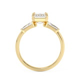 Emerald Three Stone Lab Grown Diamond Engagement Ring