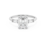 Emerald Three Stone Lab Grown Diamond Engagement Ring