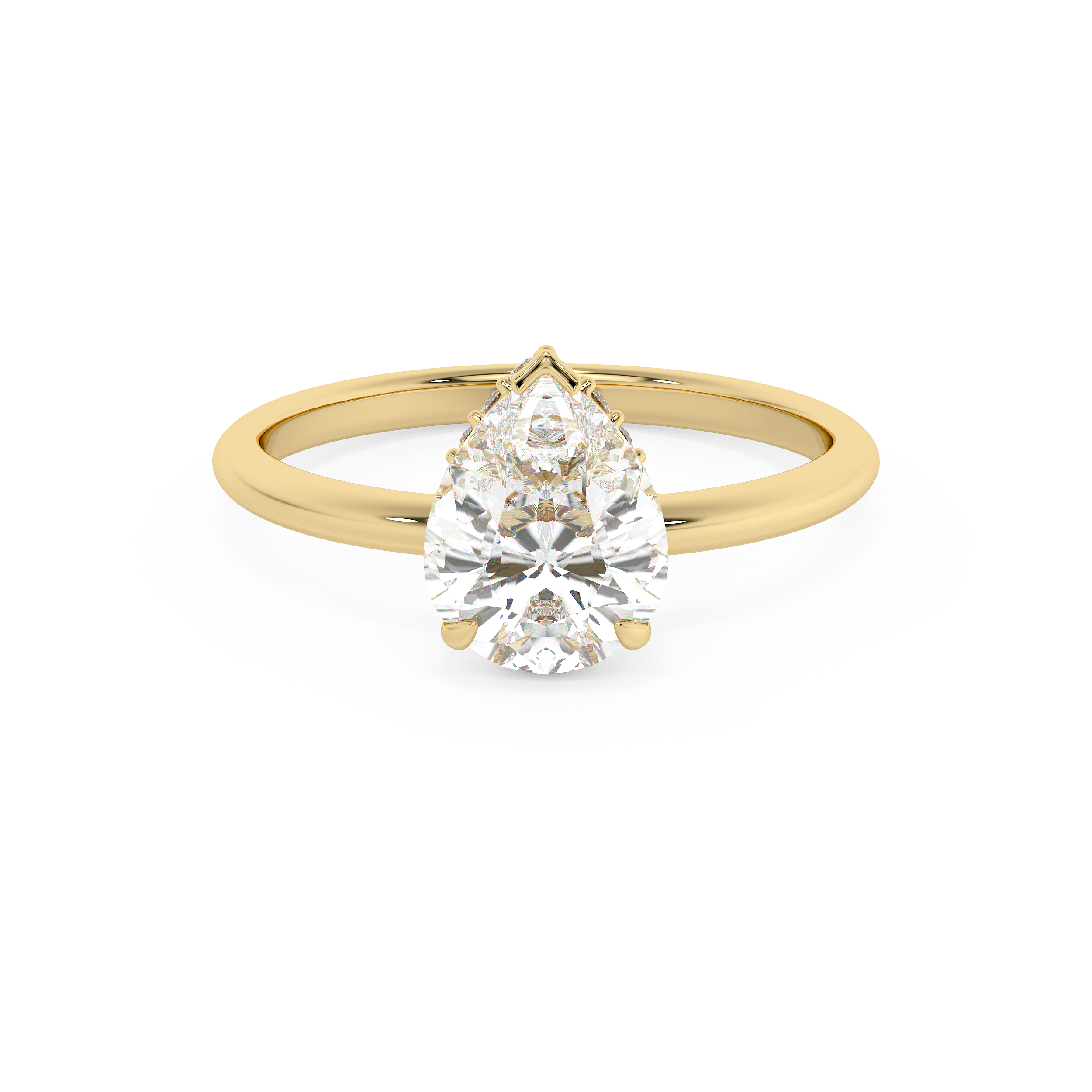Pear Hidden Halo Lab Grown Diamond Engagement Ring