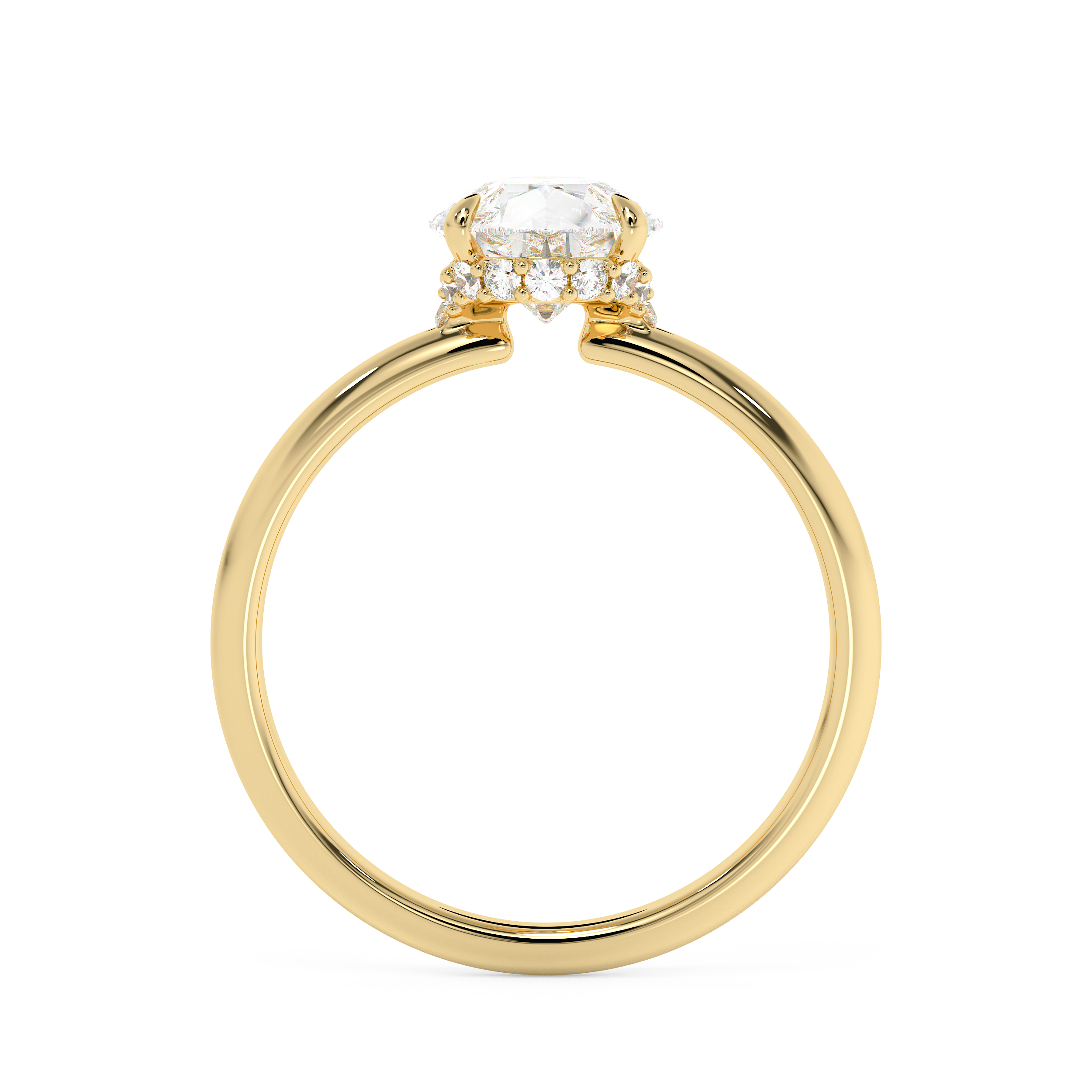 Pear Hidden Halo Lab Grown Diamond Engagement Ring