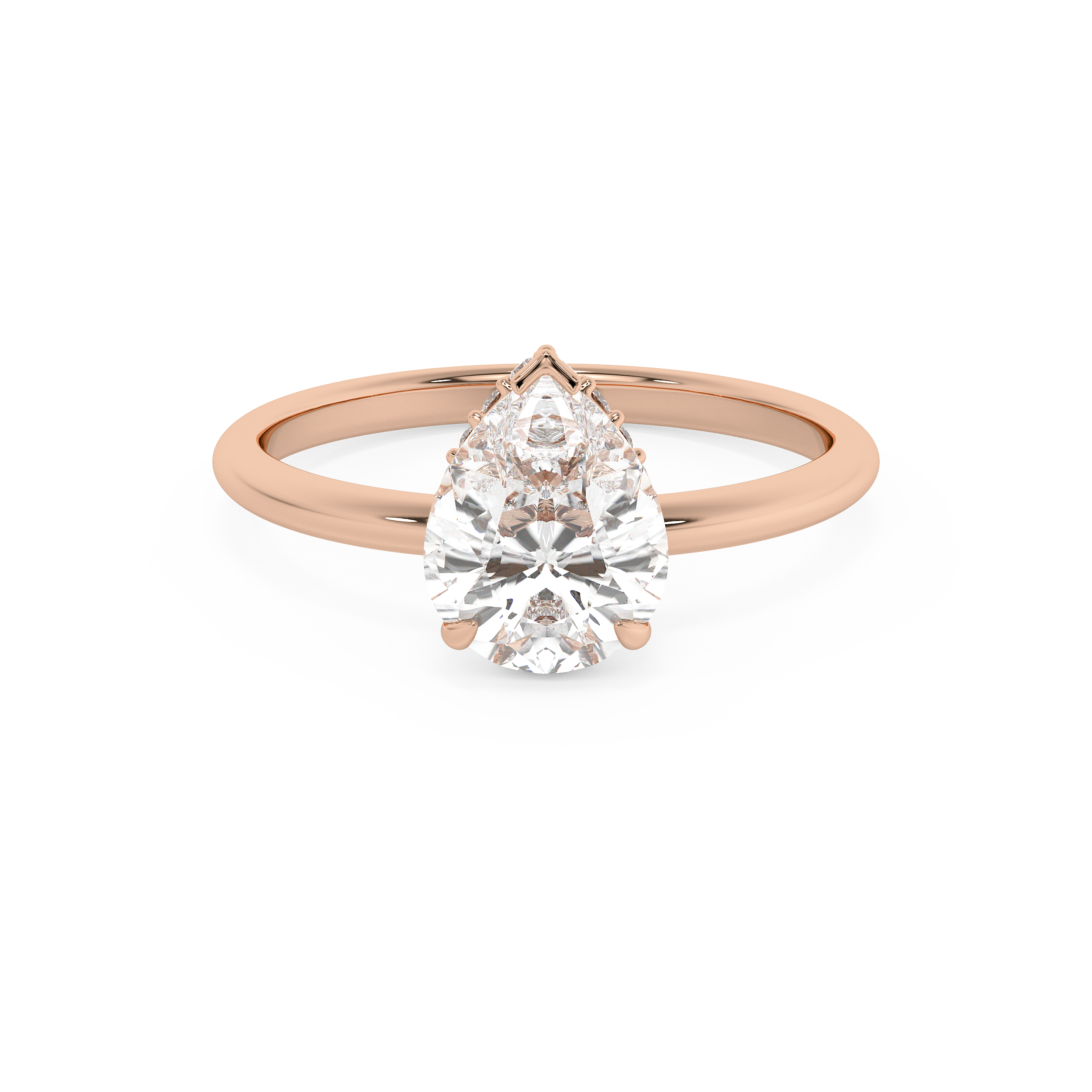 Pear Hidden Halo Lab Grown Diamond Engagement Ring