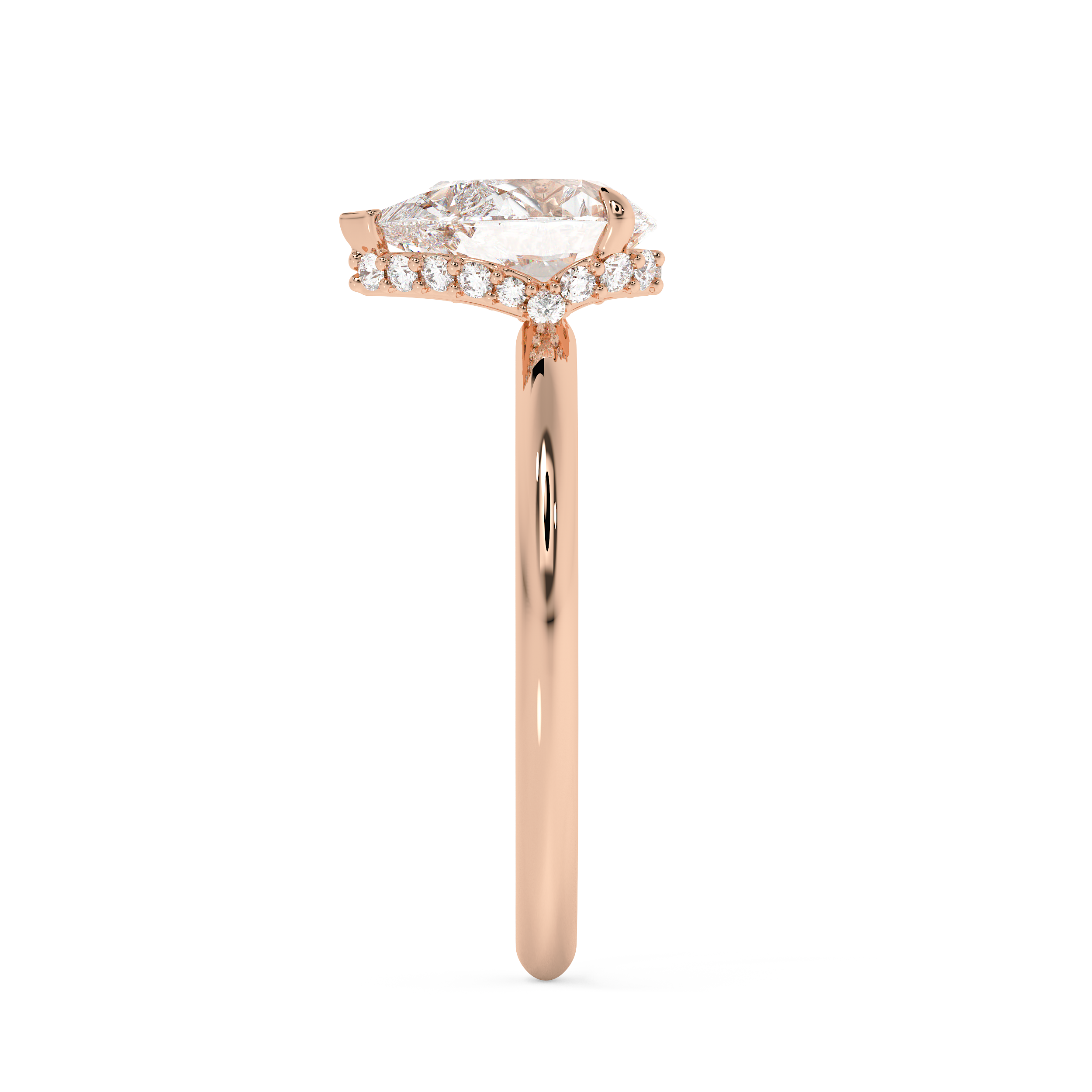 Pear Hidden Halo Lab Grown Diamond Engagement Ring