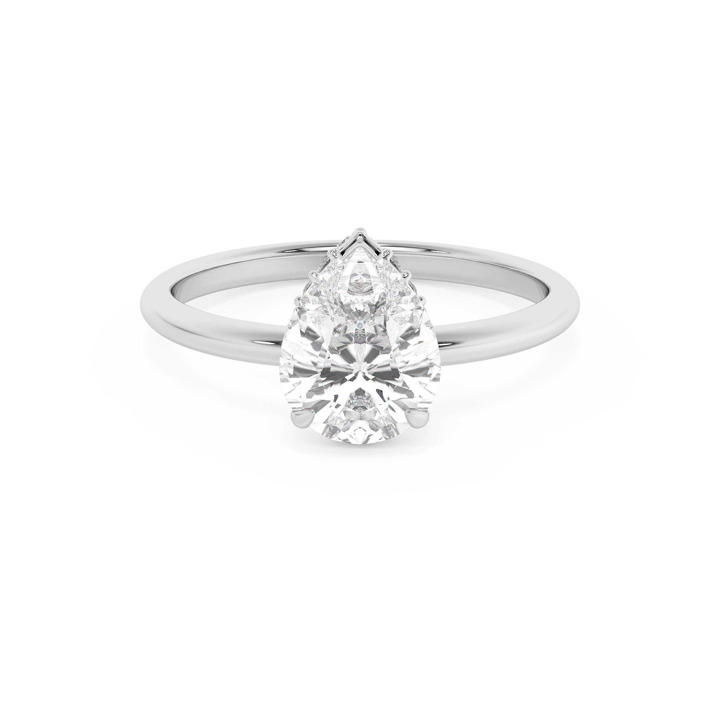 Pear Hidden Halo Lab Grown Diamond Engagement Ring