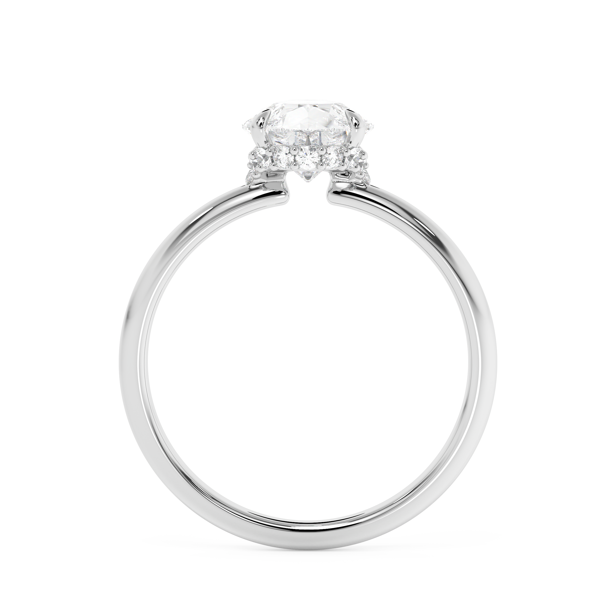 Pear Hidden Halo Lab Grown Diamond Engagement Ring