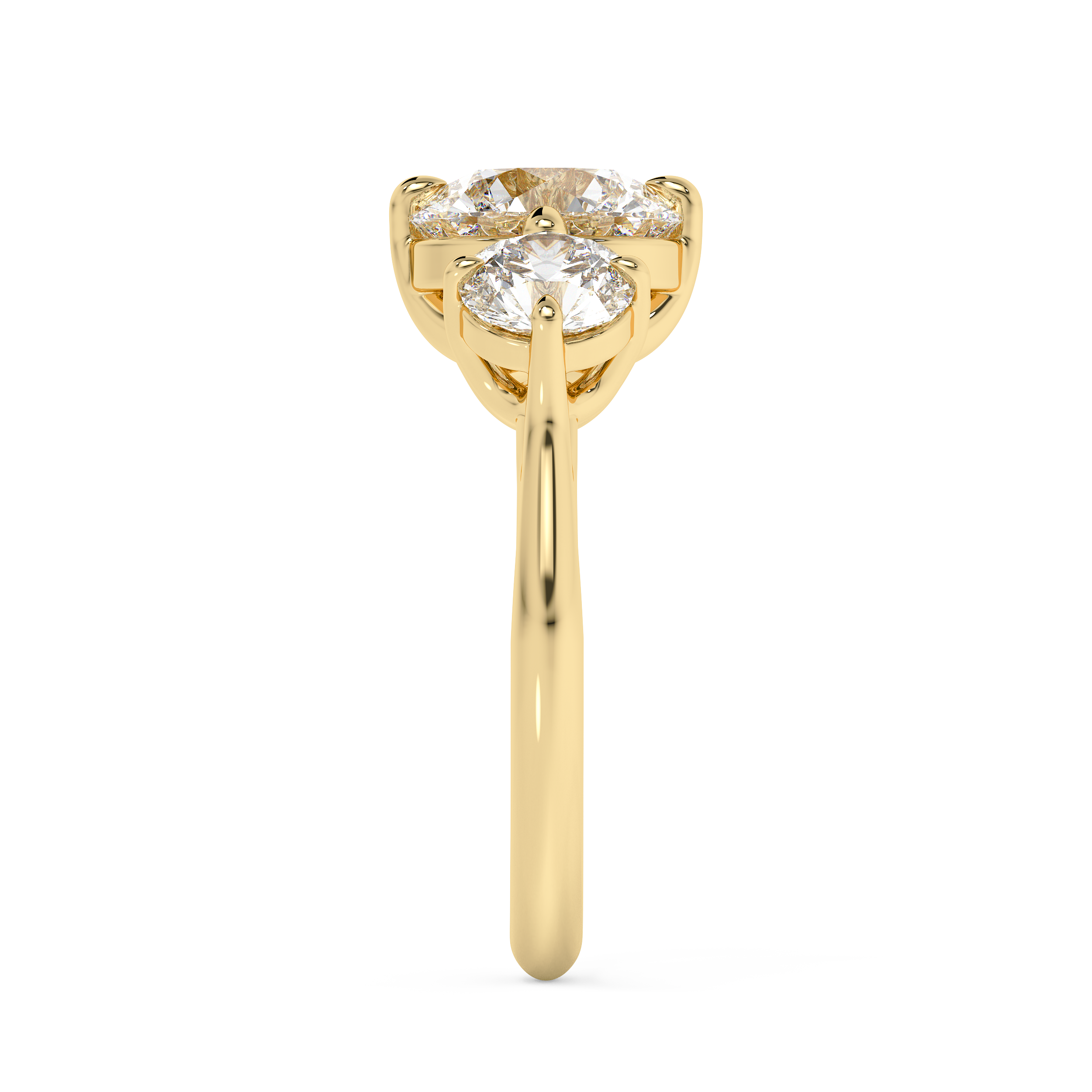 Round Three Stone Lab Grown Diamond Engagement Ring