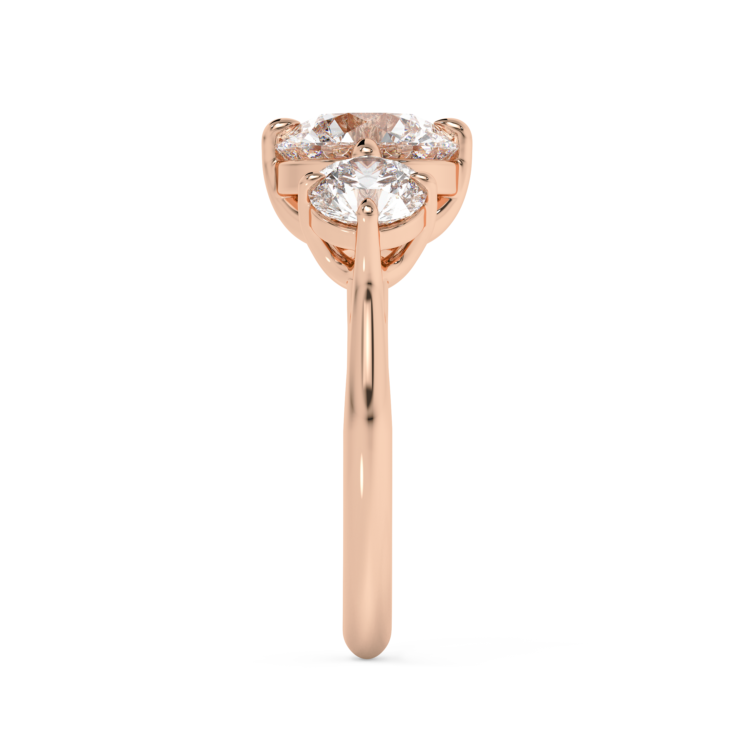 Round Three Stone Lab Grown Diamond Engagement Ring