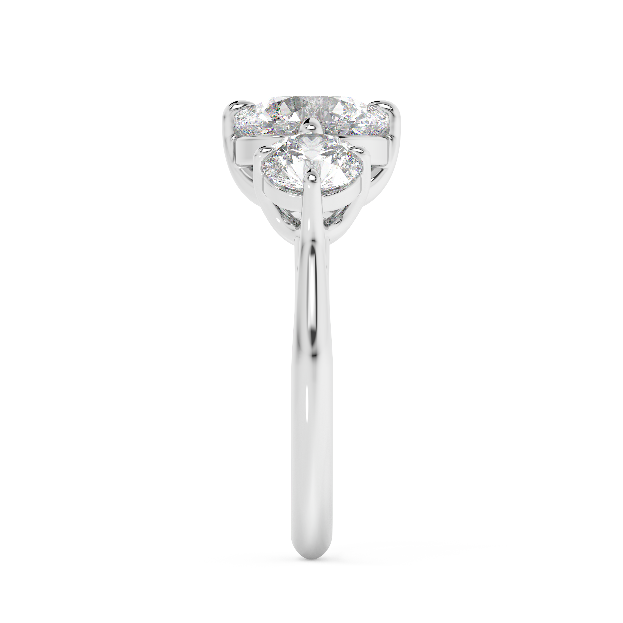 Round Three Stone Lab Grown Diamond Engagement Ring