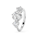 Round Three Stone Lab Grown Diamond Engagement Ring