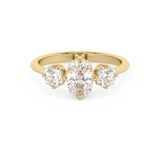 Elongated Cushion Three Stone Lab Grown Diamond Engagement Ring