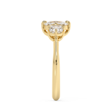 Elongated Cushion Three Stone Lab Grown Diamond Engagement Ring