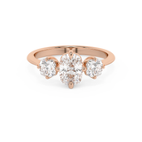 Elongated Cushion Three Stone Lab Grown Diamond Engagement Ring