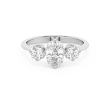 Elongated Cushion Three Stone Lab Grown Diamond Engagement Ring
