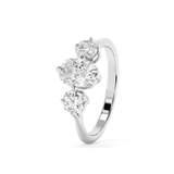 Elongated Cushion Three Stone Lab Grown Diamond Engagement Ring