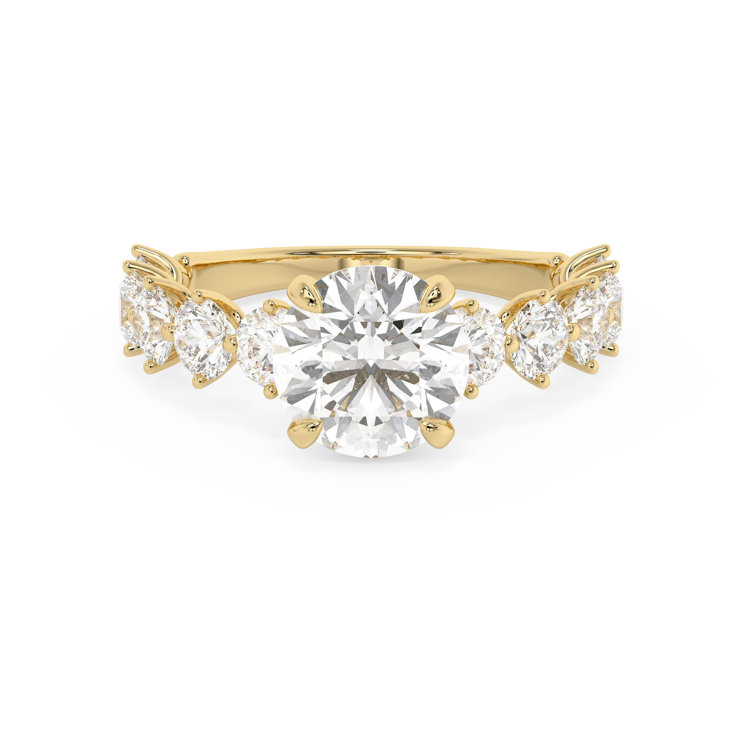 Round Pave Lab Grown Diamond Engagement Ring