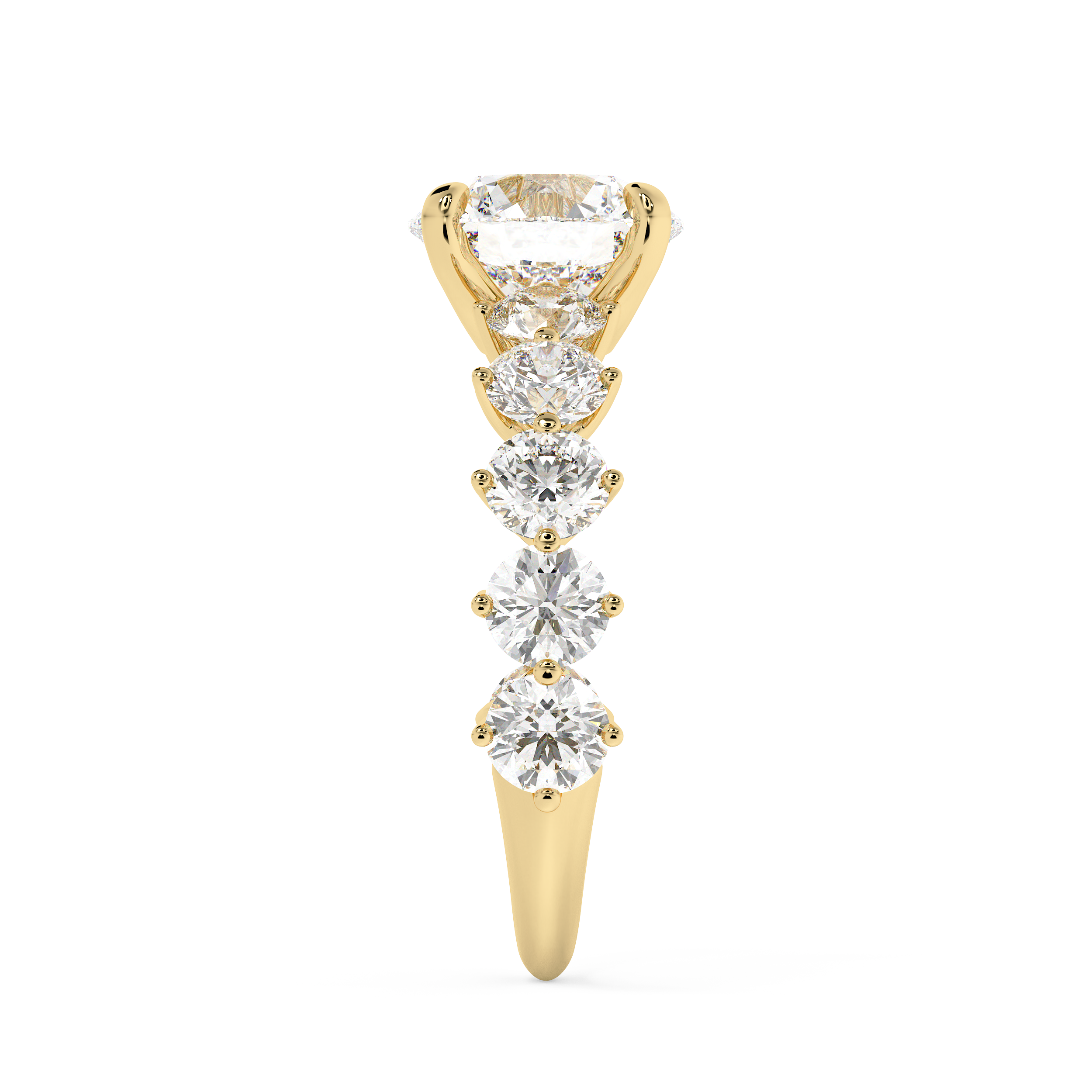Round Pave Lab Grown Diamond Engagement Ring