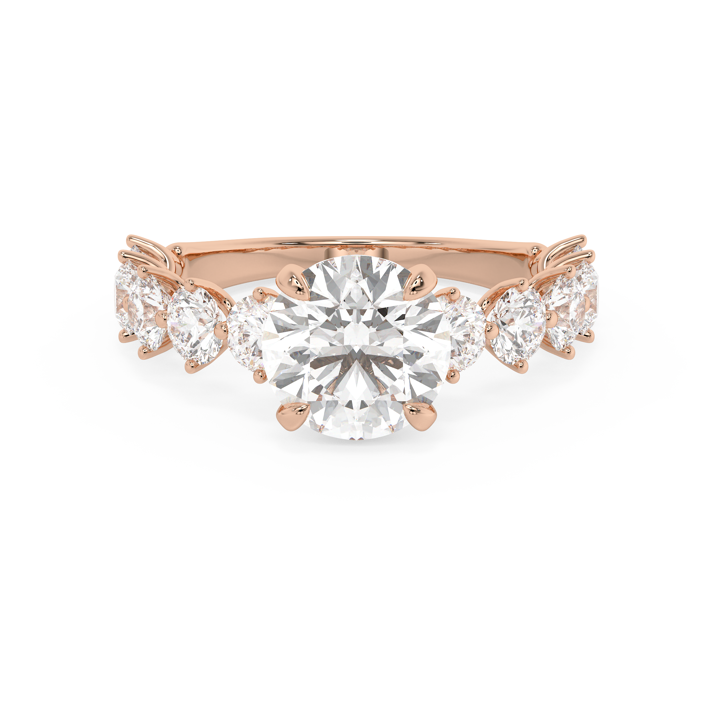 Round Pave Lab Grown Diamond Engagement Ring